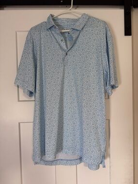 Bermuda Sands Light Blue Floral Short-Sleeve Men's Shirt